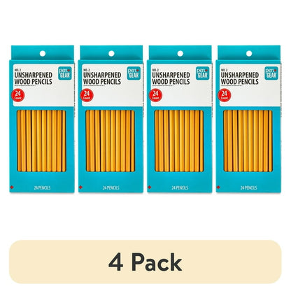 4 Pack of pre-sharpened wood pencils with standard lead