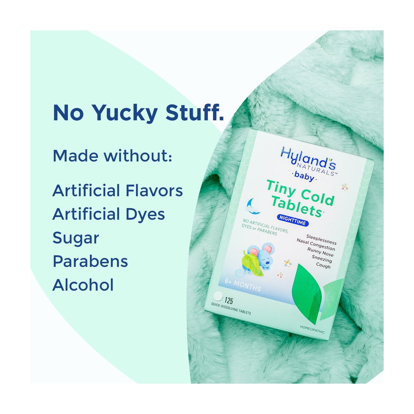 Image displaying text and details for gentle relief and care product, for children