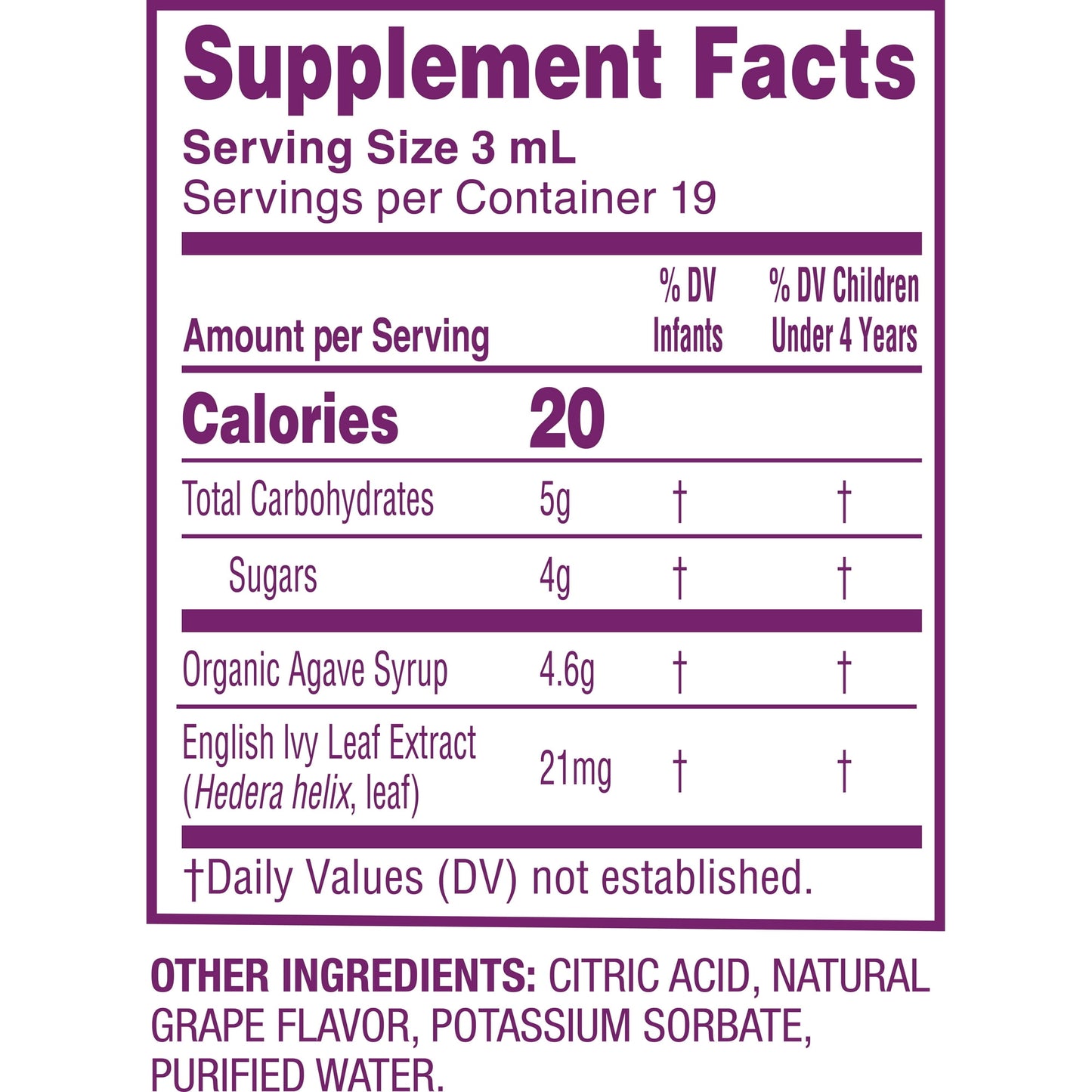 Image displaying text about ingredients and details of a gentle relief product