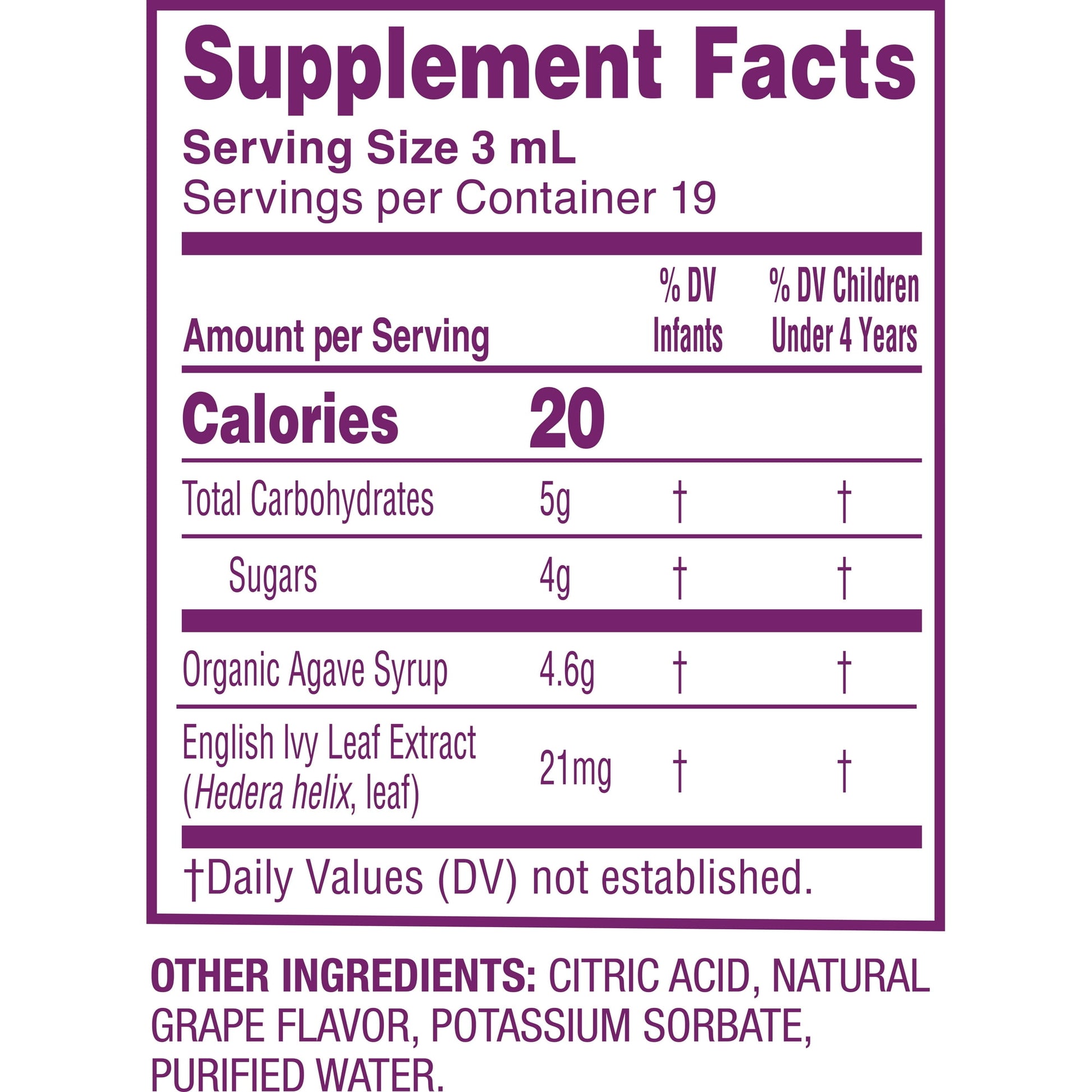 Image displaying text about ingredients and details of a gentle relief product