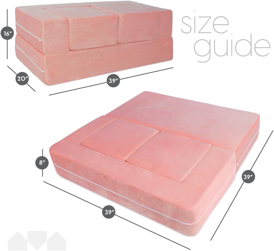 Image displaying a soft modular play furniture and it's dimension