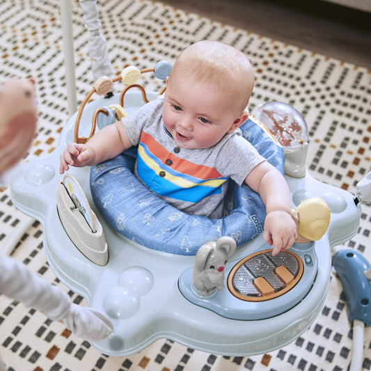 Image displaying a Baby activity jumper with a baby inside