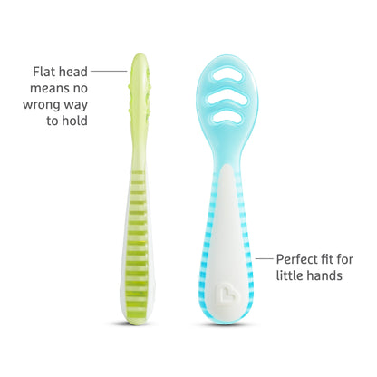 Munchkin Gentle Dip Multistage First Infant Spoons, Blue/Green, Unisex