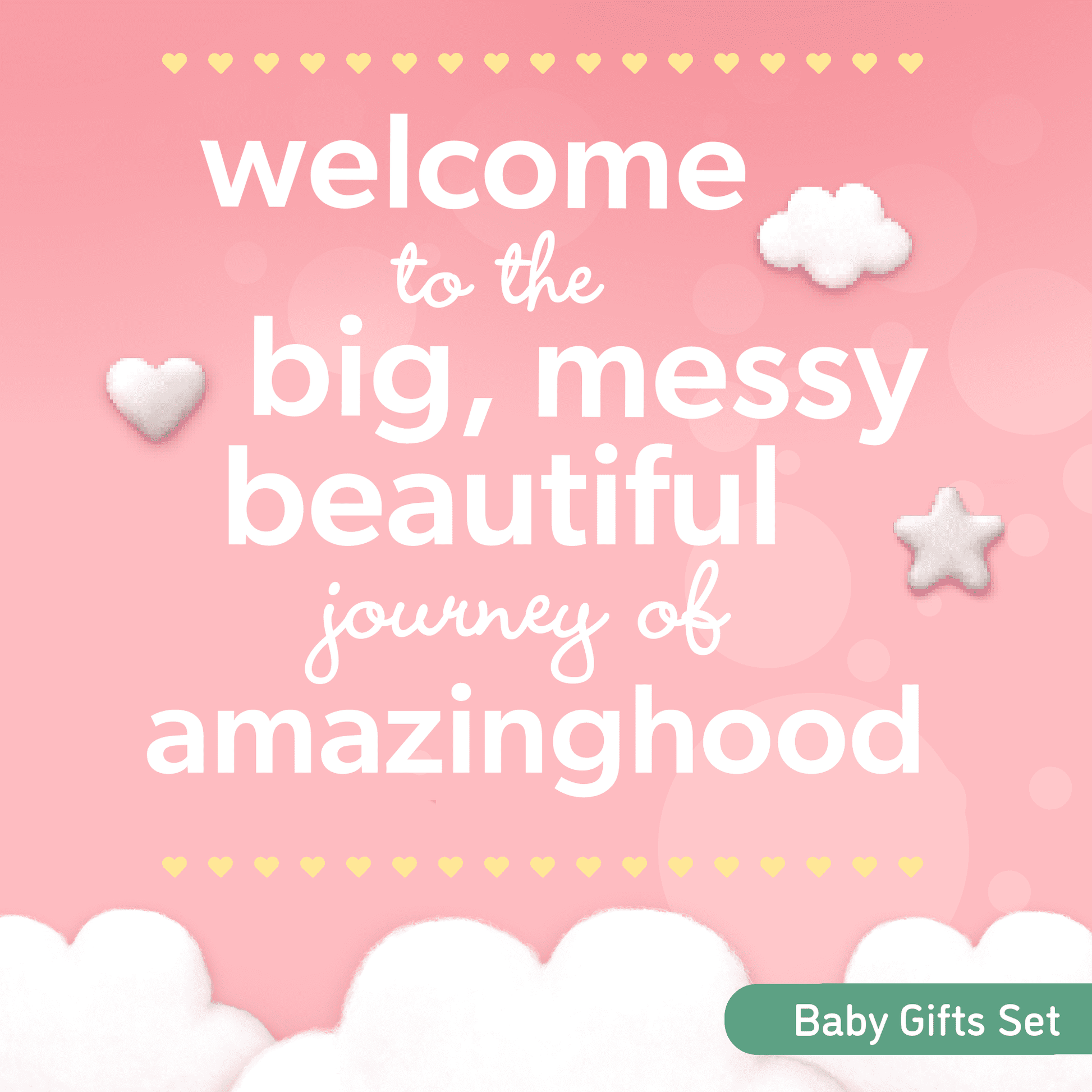 Image showing text about ingredients and details of a Baby gift set