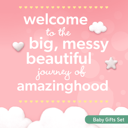 Image showing text about ingredients and details of a Baby gift set