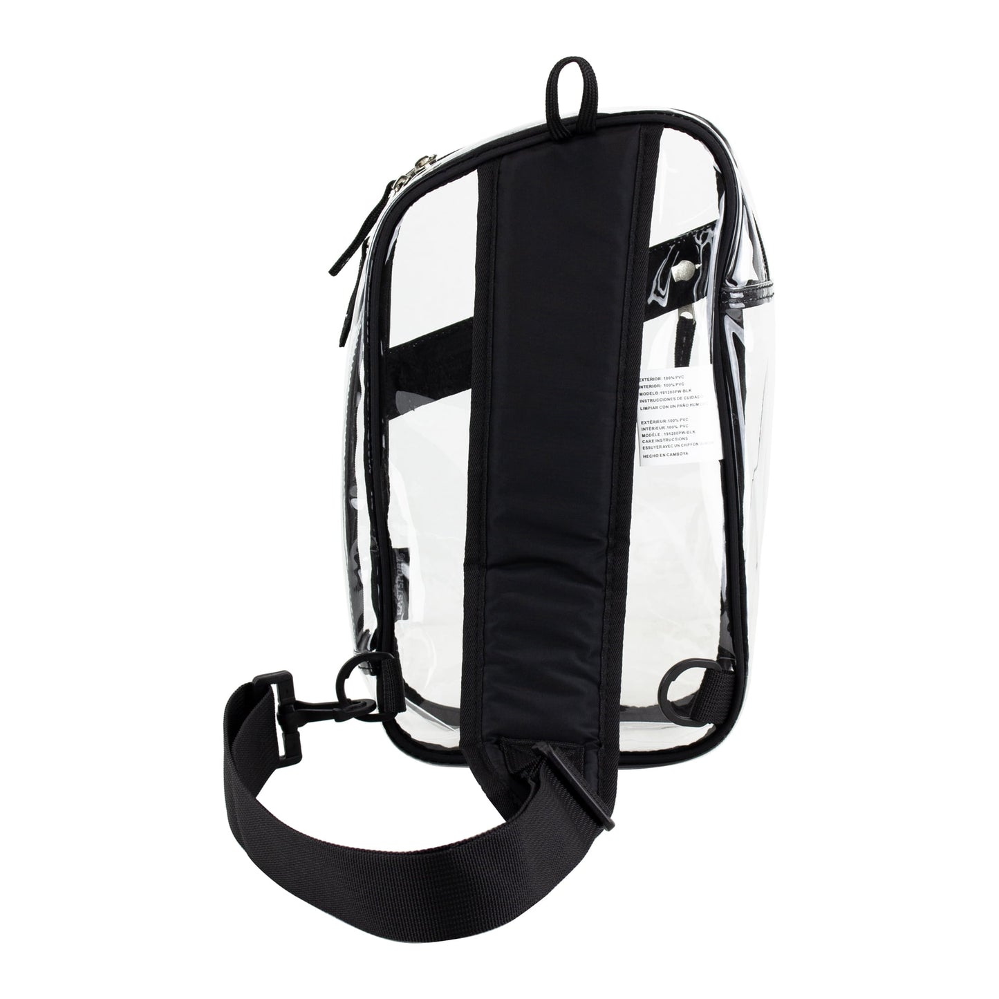 Compact transparent sling bag for carrying your phone, wallet, keys, water bottle, and personal accessories.