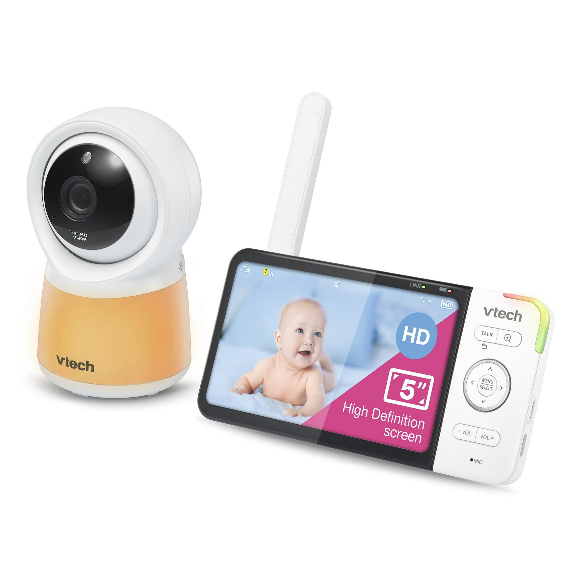 A video baby monitor system, including a camera unit and a parent unit displaying a baby