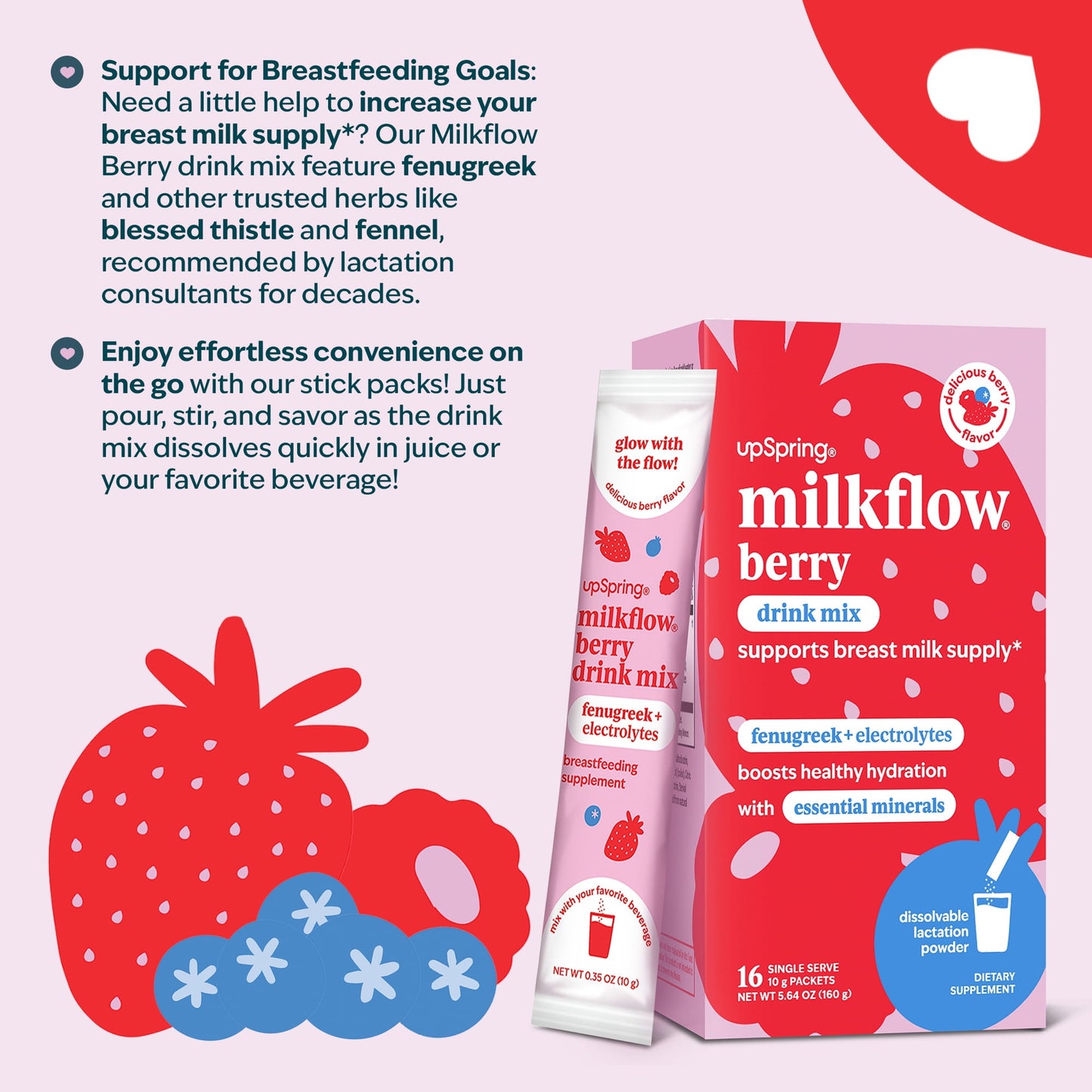 Image displaying a Lactation support drink mix and text about it's details