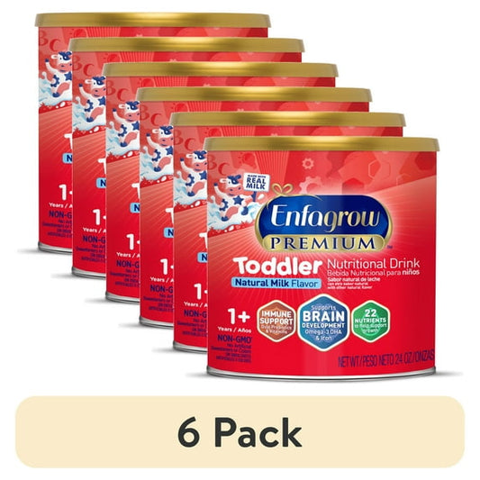 Enfagrow Premium Toddler Nutritional Drink, To Support Picky Eaters, Natural Milk Flavor, 24 (6 pack) Oz Can