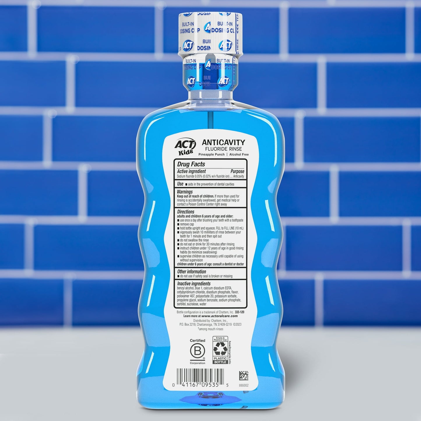 ACT Kids Anticavity Fluoride Mouthwash, Pineapple Punch, 16.9 fl. oz.