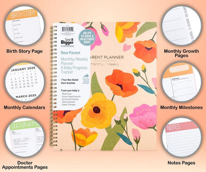 Image displaying a parent planner with text about it's details