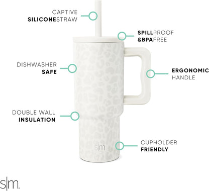 Image displaying a kid holding a tumbler and text about it's details