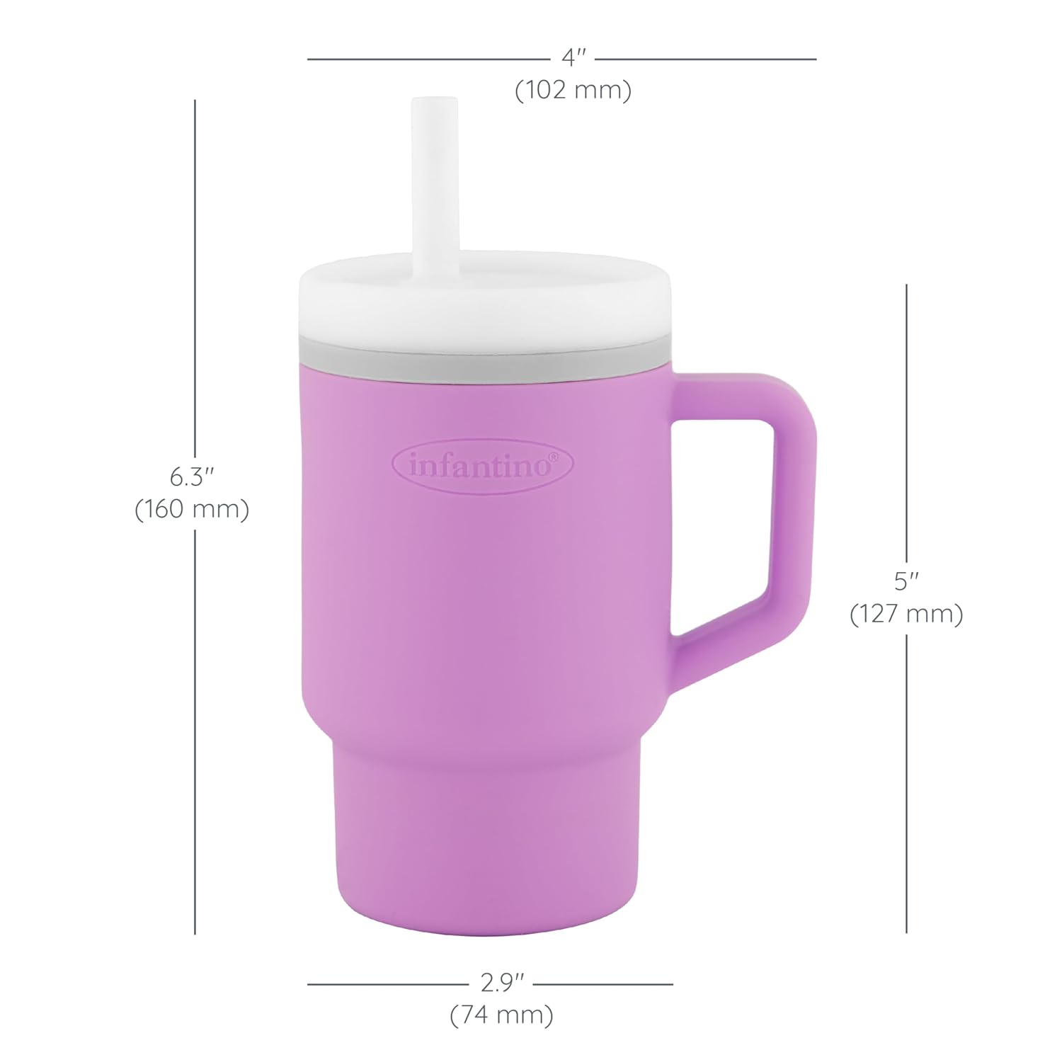 Image displaying a tumbler and it’s dimensions