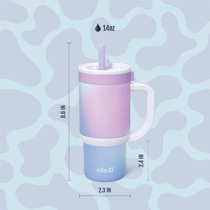 Image displaying a kid's tumbler and it's dimensions