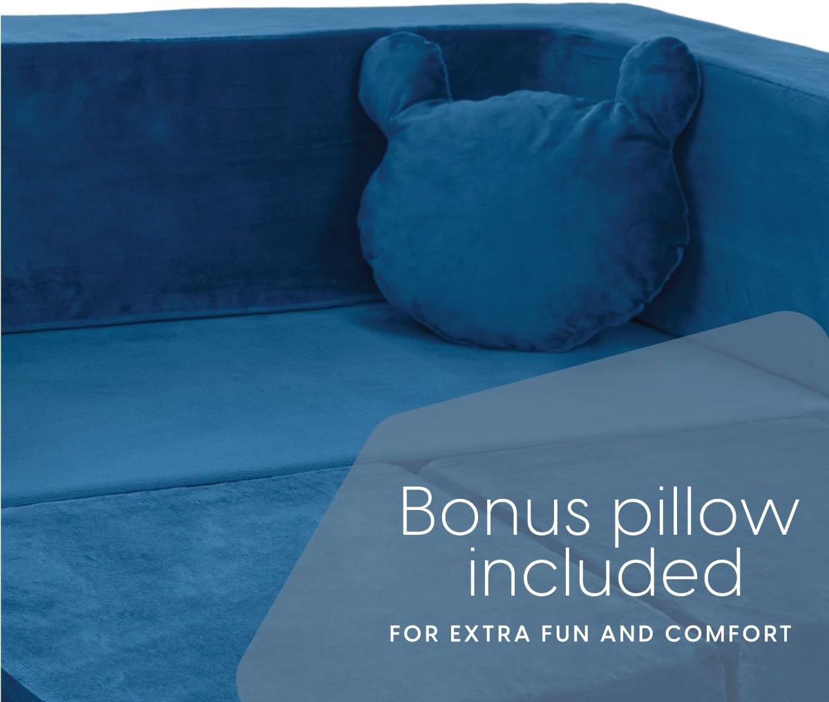 Image displaying a soft modular play furniture and text about it's details