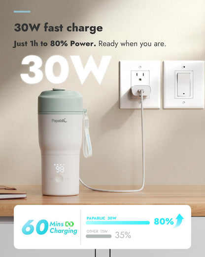 Image displaying a baby bottle warmer/sterilizer and text about it's details