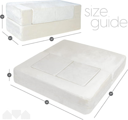 Image displaying a soft modular play furniture and it's dimension