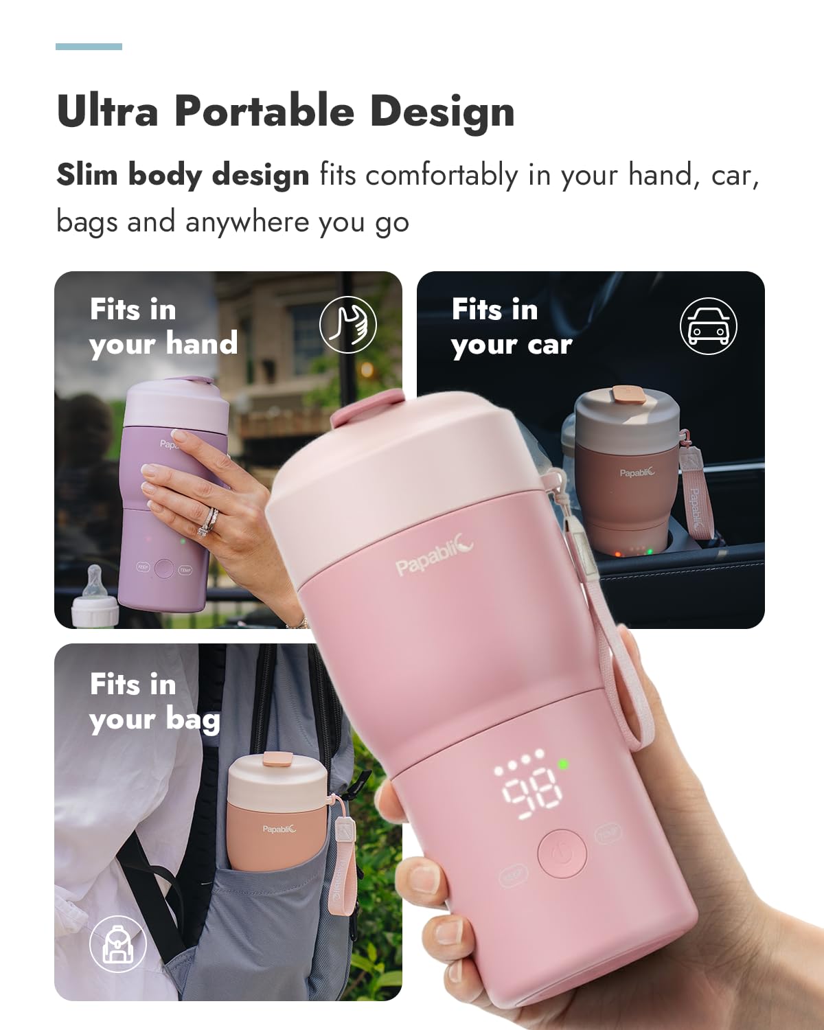 Image displaying a baby bottle warmer/sterilizer and text about it's details