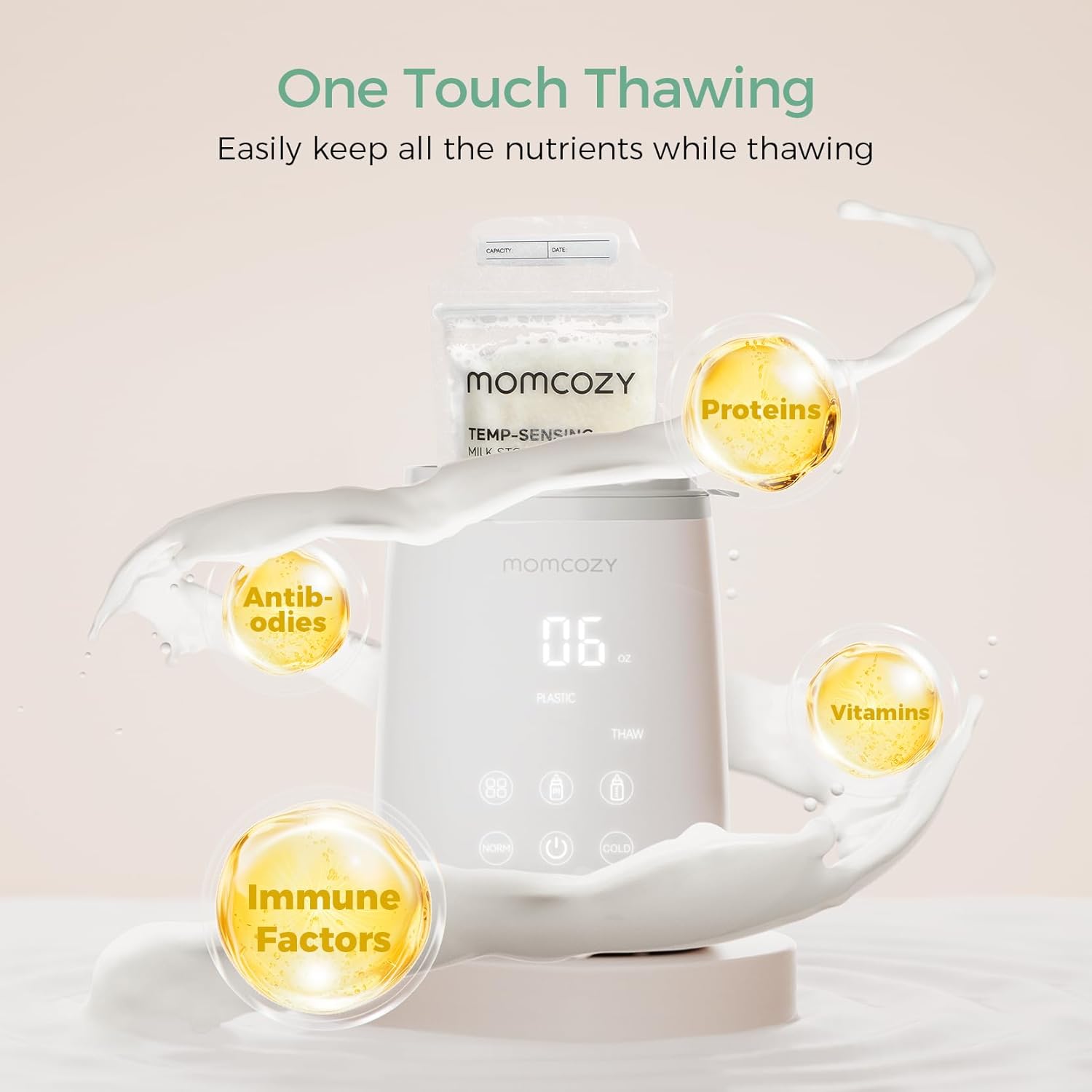 Image displaying a baby bottle warmer/sterilizer and text about it's details