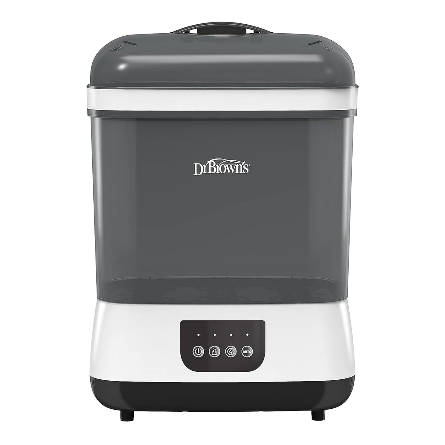 Image displaying a baby bottle warmer/sterilizer and text about it's details