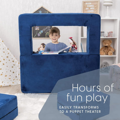 Image displaying a kid playing with a soft modular play furniture