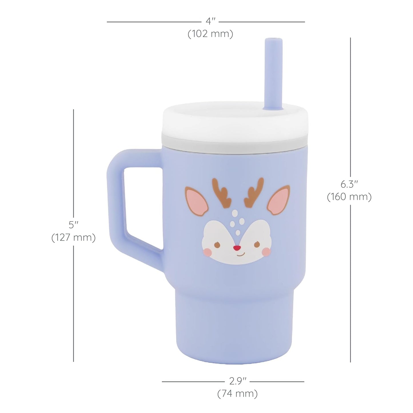 Image displaying a tumbler and it’s dimensions