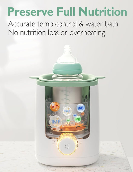 Image displaying a baby bottle warmer/sterilizer and text about it's details