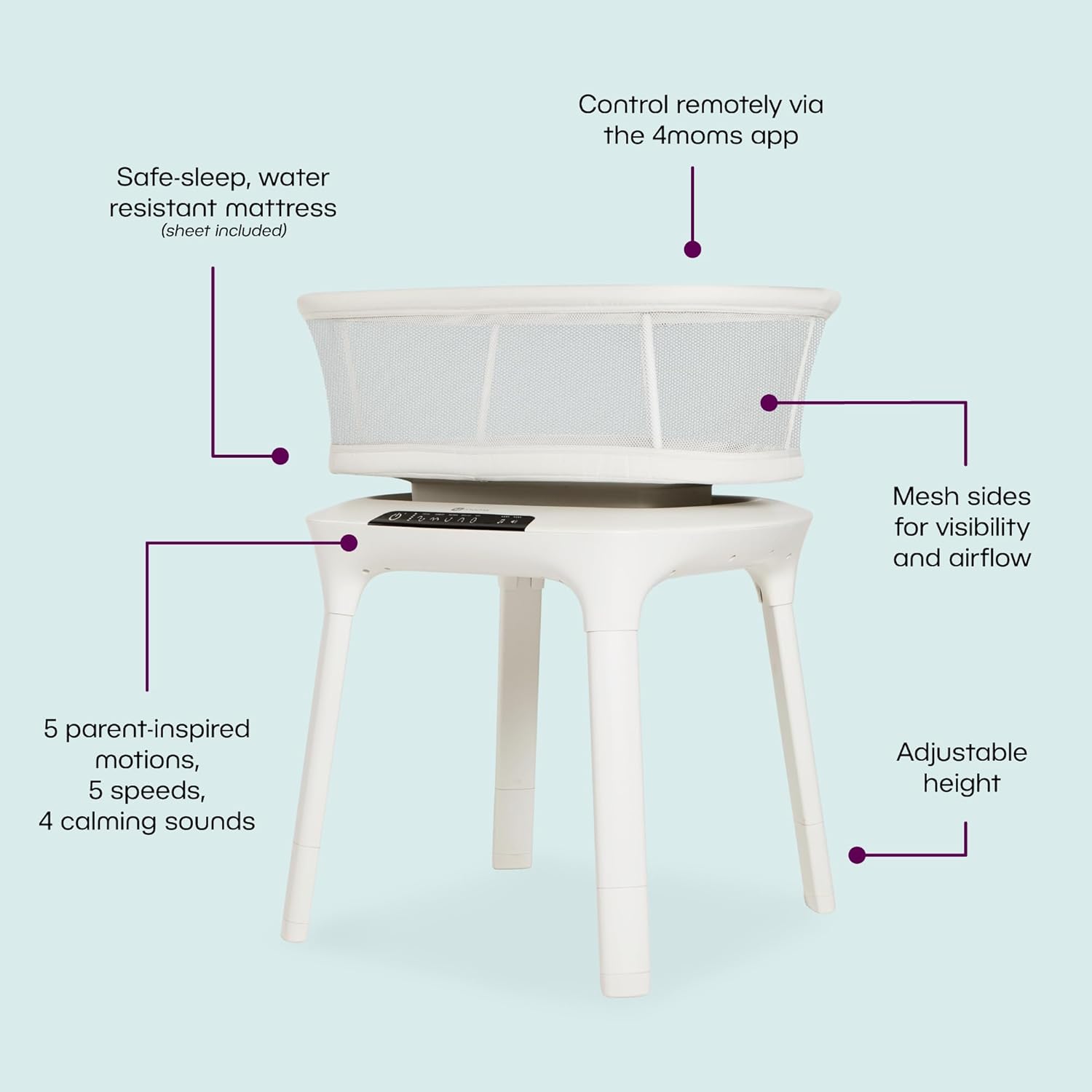 Image displaying text about the details of a Baby bassinet