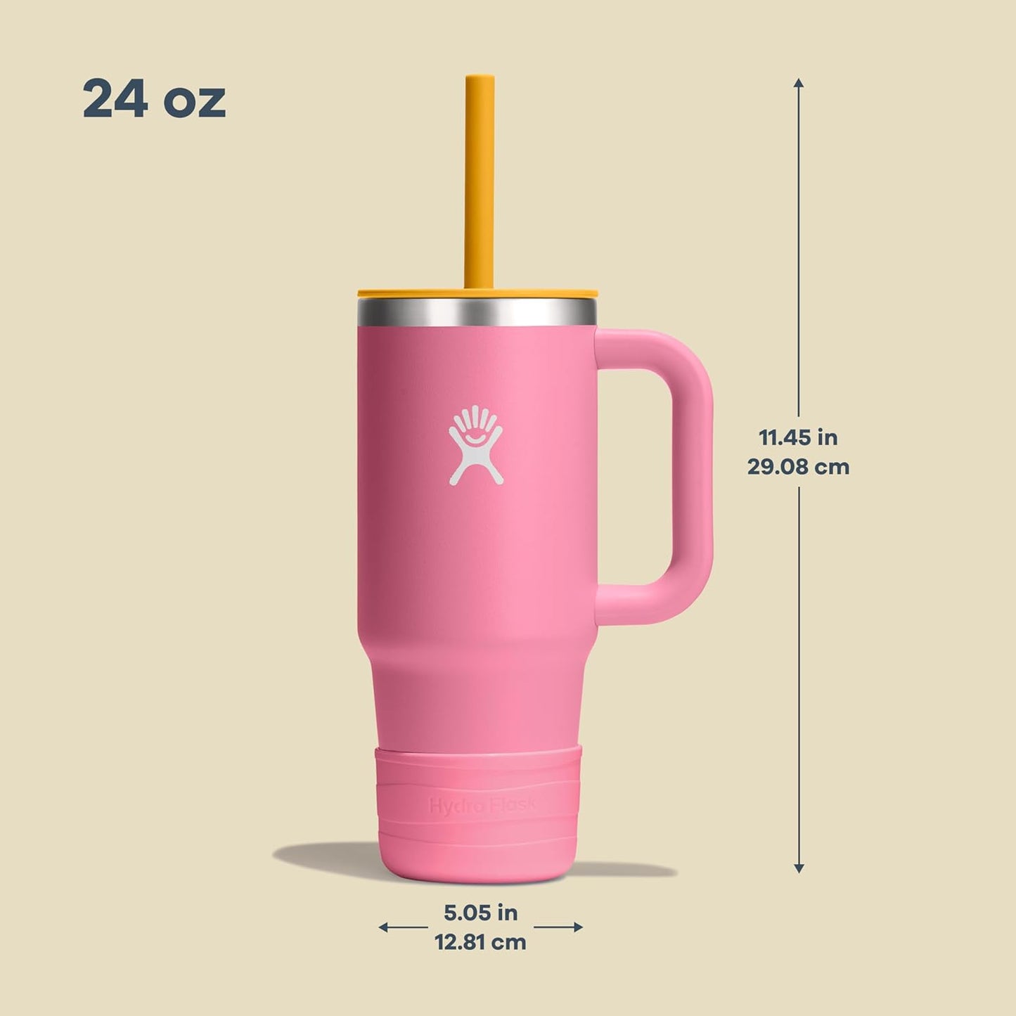 Image displaying a kid's tumbler and it's dimensions