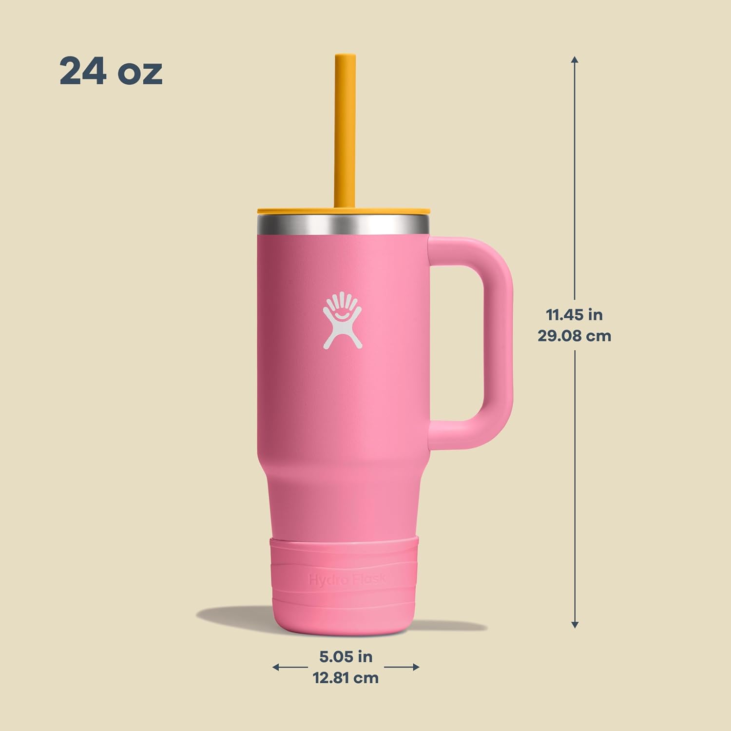 Image displaying a kid's tumbler and it's dimensions