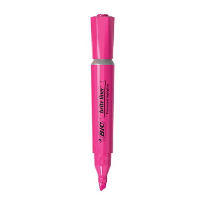 BIC Brite Liner Highlighter, Chisel Point, Assorted Colors, 4 Count