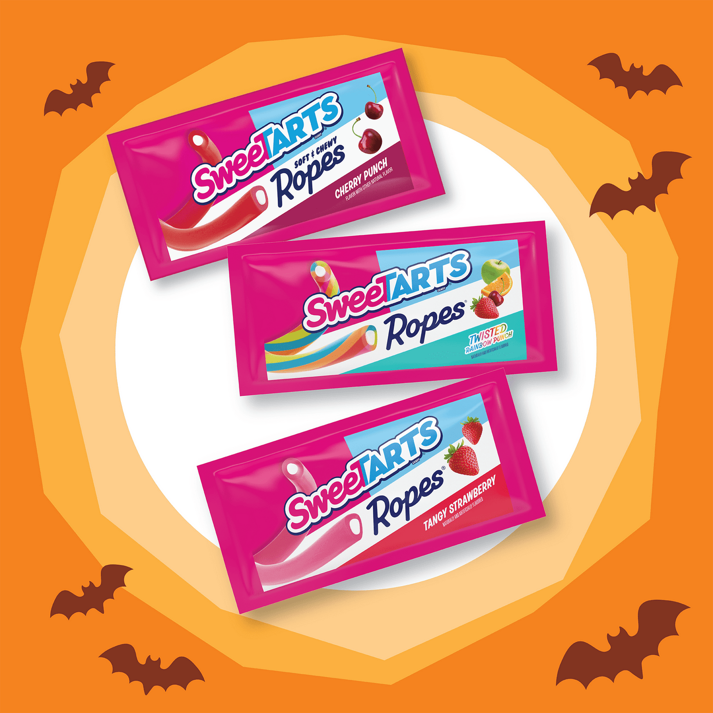 SweeTARTS Ropes Halloween Candy Assortment, Sweet and Chewy Trick-or-Treat, 36 ct, 16.2 oz, Bag