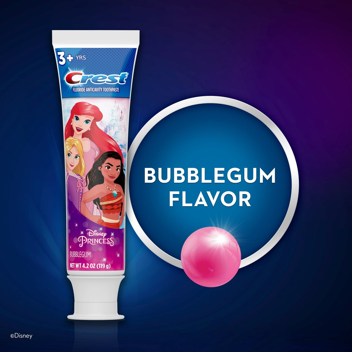 Crest Kids Toothpaste with Fluoride, Disney Princesses, Bubblegum Flavor, 4.2 oz
