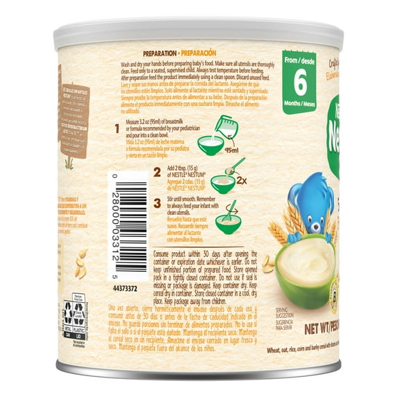 Nestlé Nestum Stage 2 Baby Cereal, 5 Cereals, 10.6 Ounce Canister(2 pack)