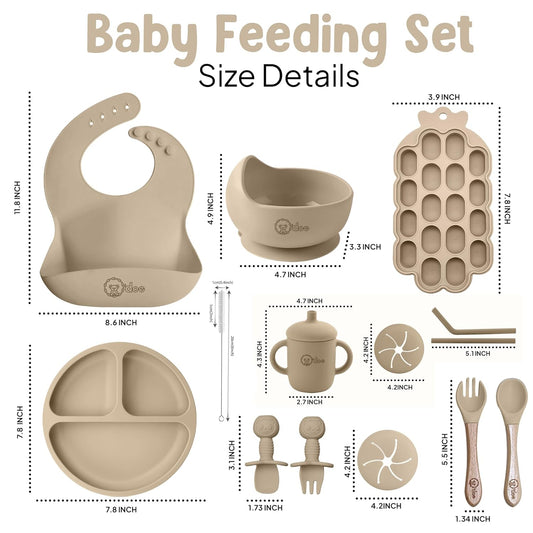 Silicone Baby Feeding Set Components Including Suction Plate, Bowl and Fruit Feeder – O'doe BPA-Free Baby Mealtime Set