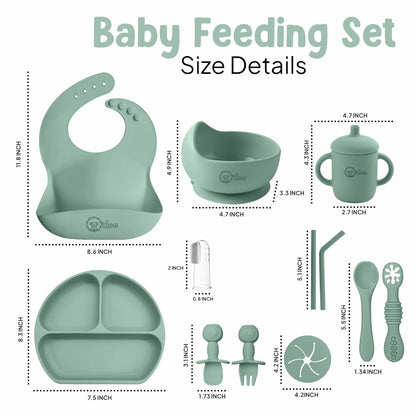 O'doe 11-Piece BPA-Free Silicone Baby Feeding Set