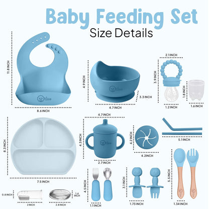 O'doe 17-Piece BPA-Free Silicone Baby Feeding Set