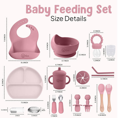 O'doe 17-Piece BPA-Free Silicone Baby Feeding Set