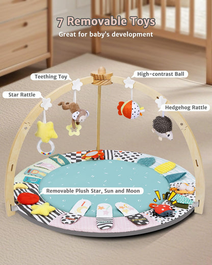 Image displaying a Baby activity play set and text about it's details