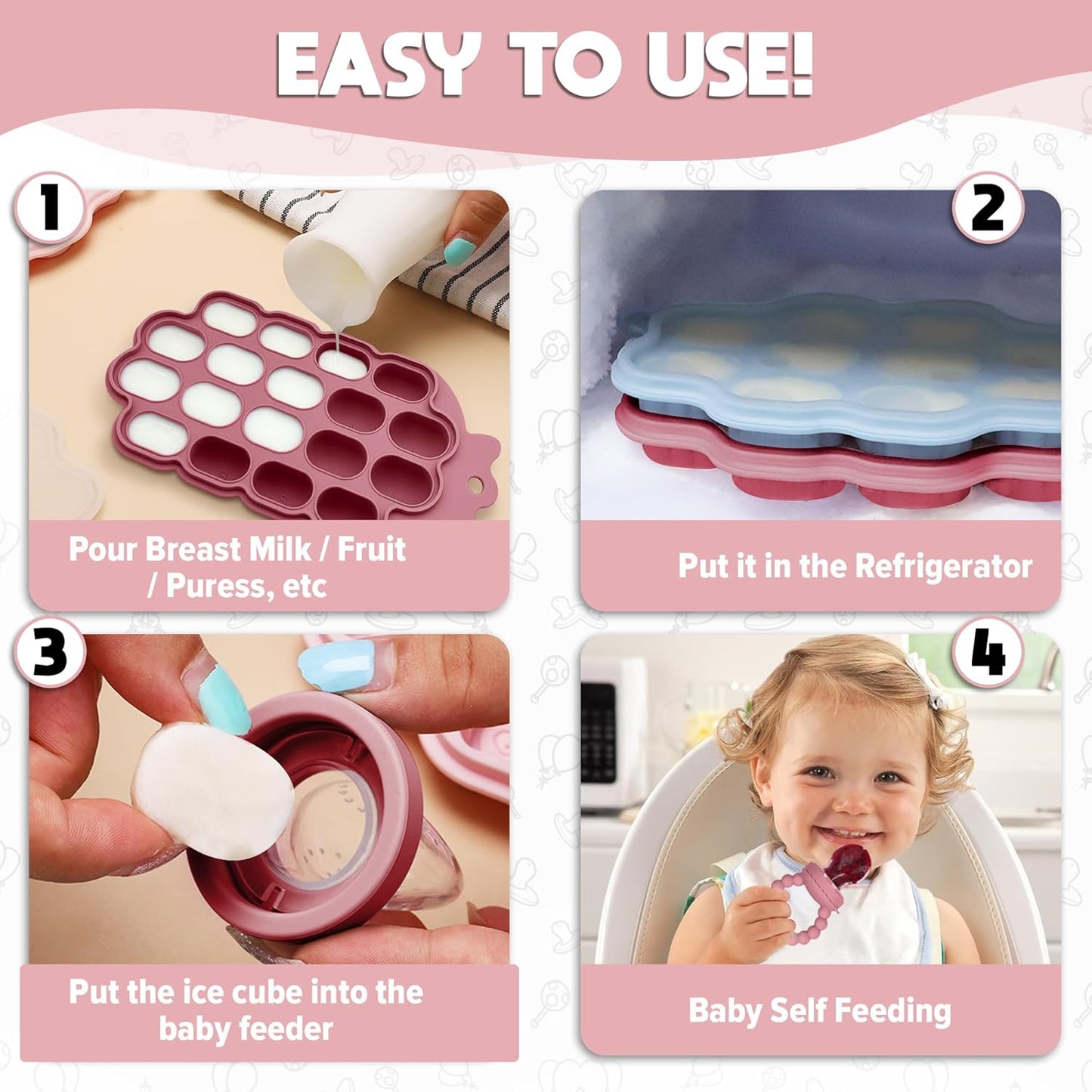 Baby Weaning Silicone Feeding Set Fully Laid Out – O'doe 15-Piece BPA-Free Baby Dishes, Bib, Cup and Utensils