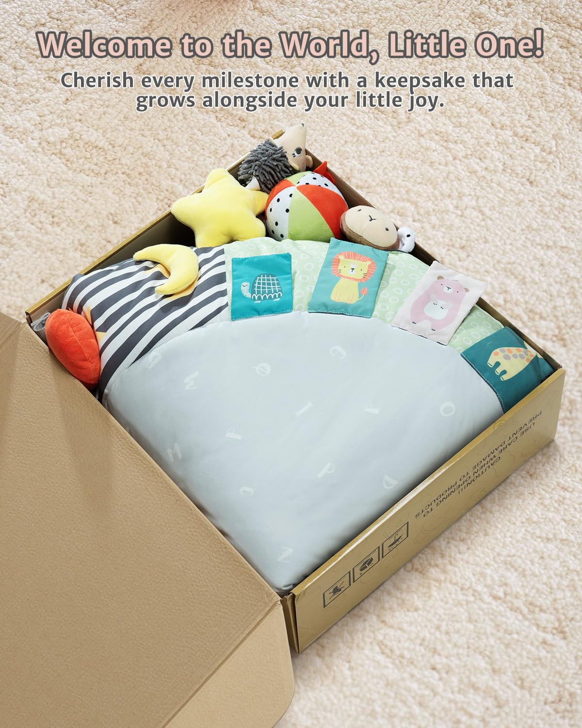 Image displaying a Baby activity play set and text about it's details