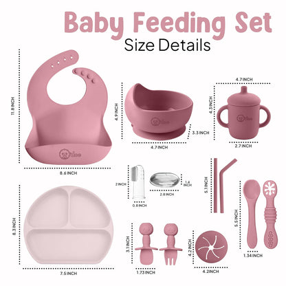 O'doe 11-Piece BPA-Free Silicone Baby Feeding Set