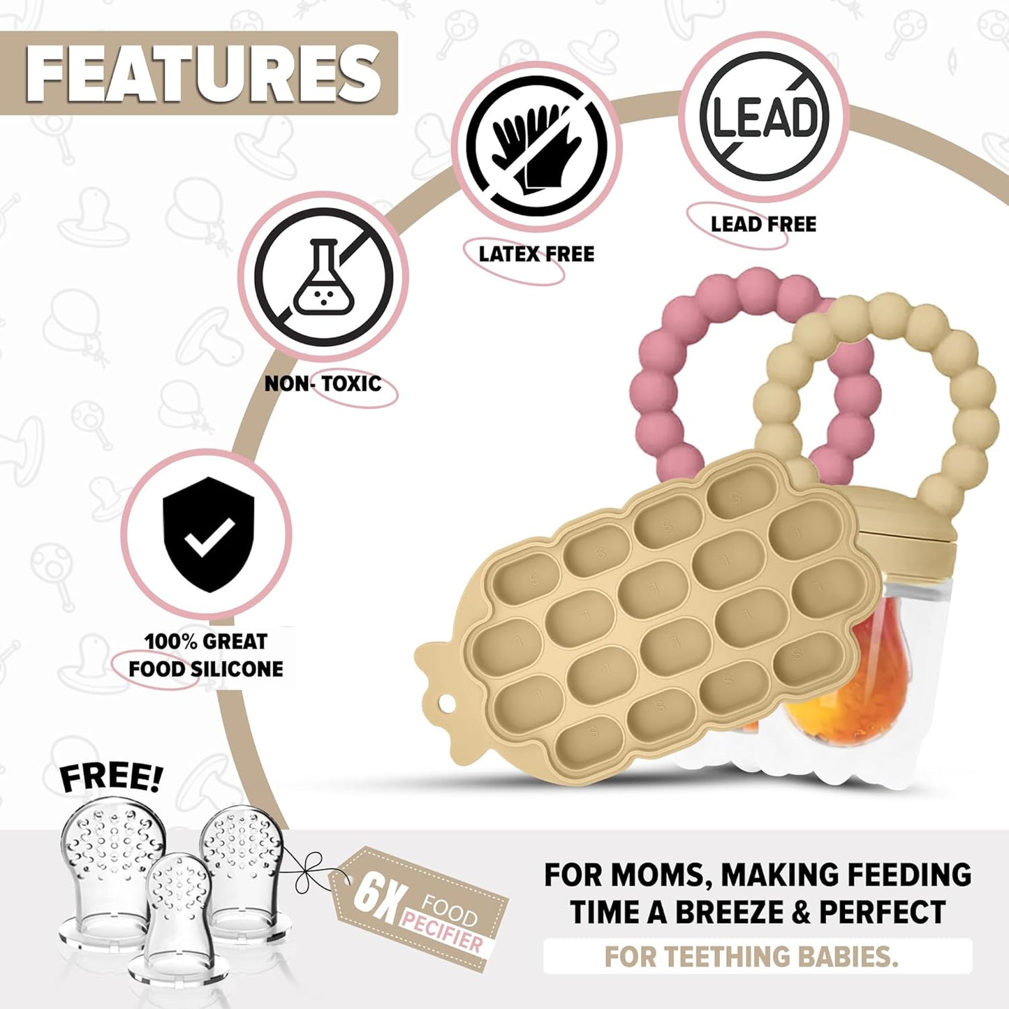 O’doe Silicone Baby Popsicle Feeder with Teether Nipples – Safe, BPA-Free
