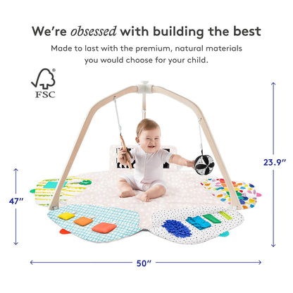 Image displaying a baby activity playing set and it's dimensions