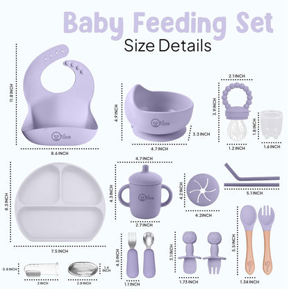 O'doe 17-Piece BPA-Free Silicone Baby Feeding Set