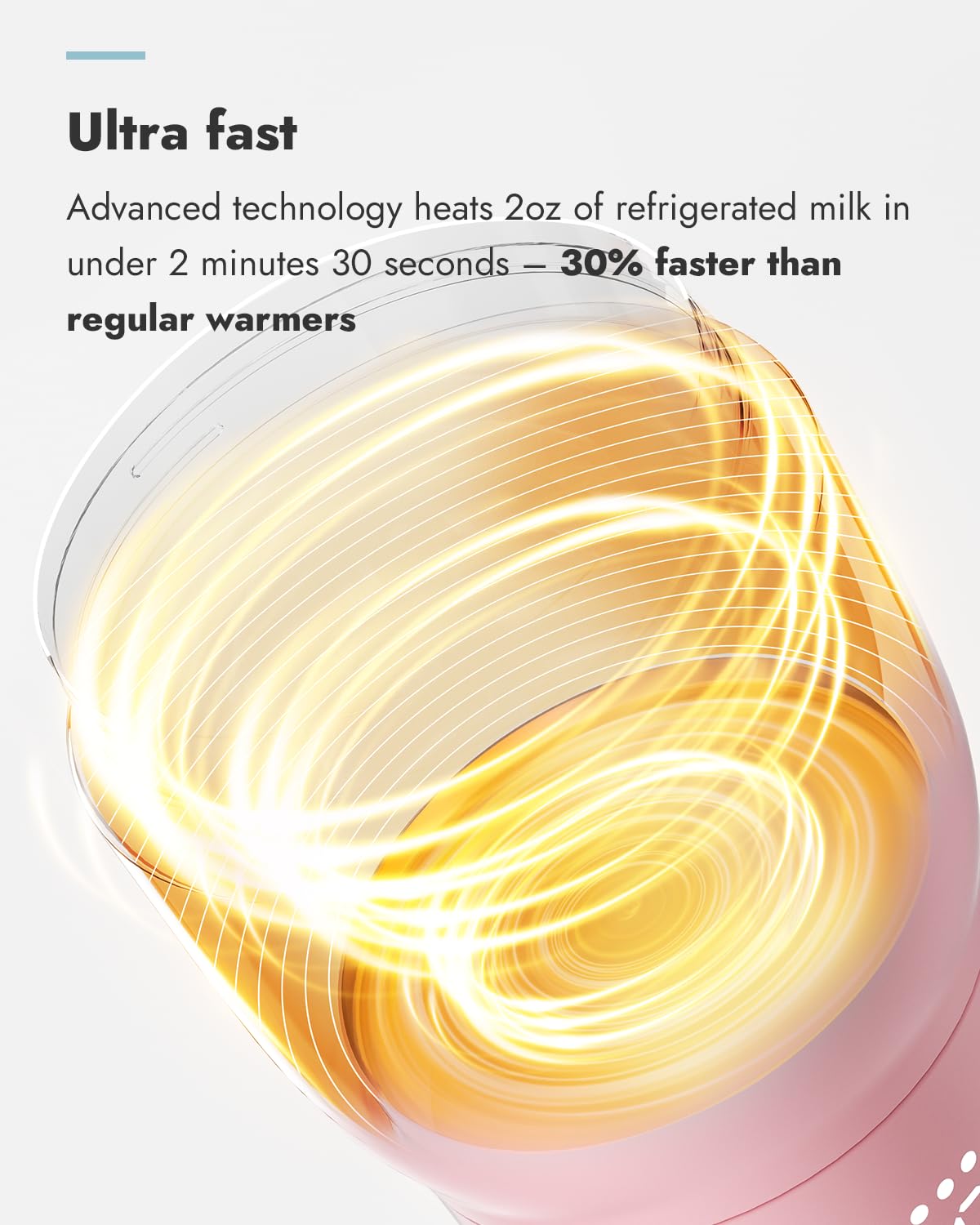 Image displaying a baby bottle warmer/sterilizer and text about it's details
