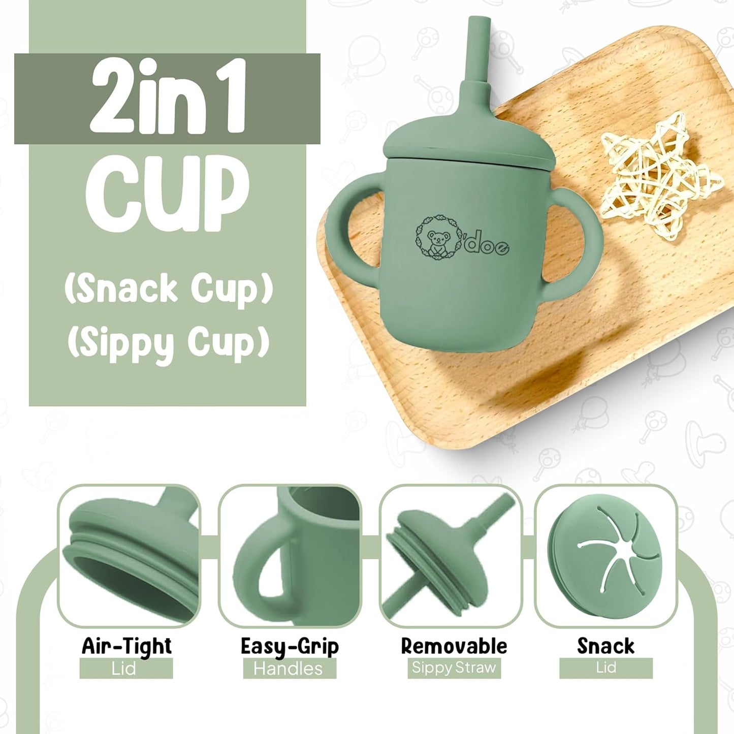 O'doe 17-Piece BPA-Free Silicone Baby Feeding Set