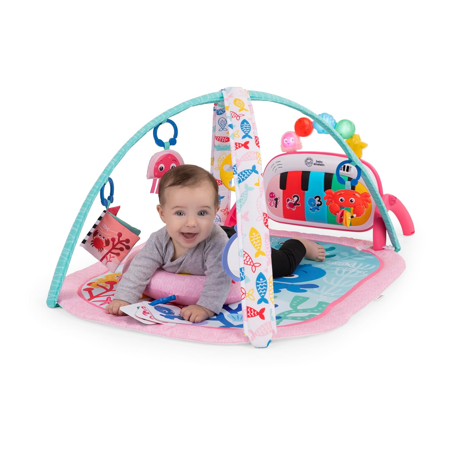 Image displaying a baby playinng with a Baby activity play set