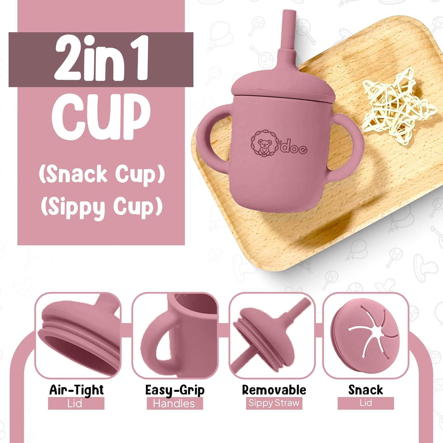 O'doe 17-Piece BPA-Free Silicone Baby Feeding Set