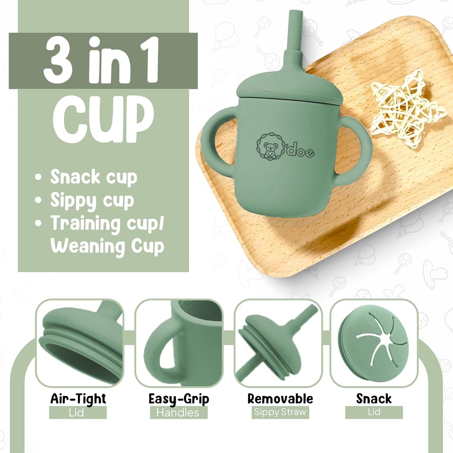 O'doe 11-Piece BPA-Free Silicone Baby Feeding Set